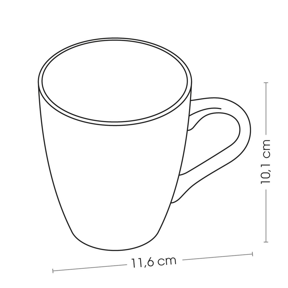 Becher "Umami" 310 ml, Porzellan, Streifenmuster Modell 4