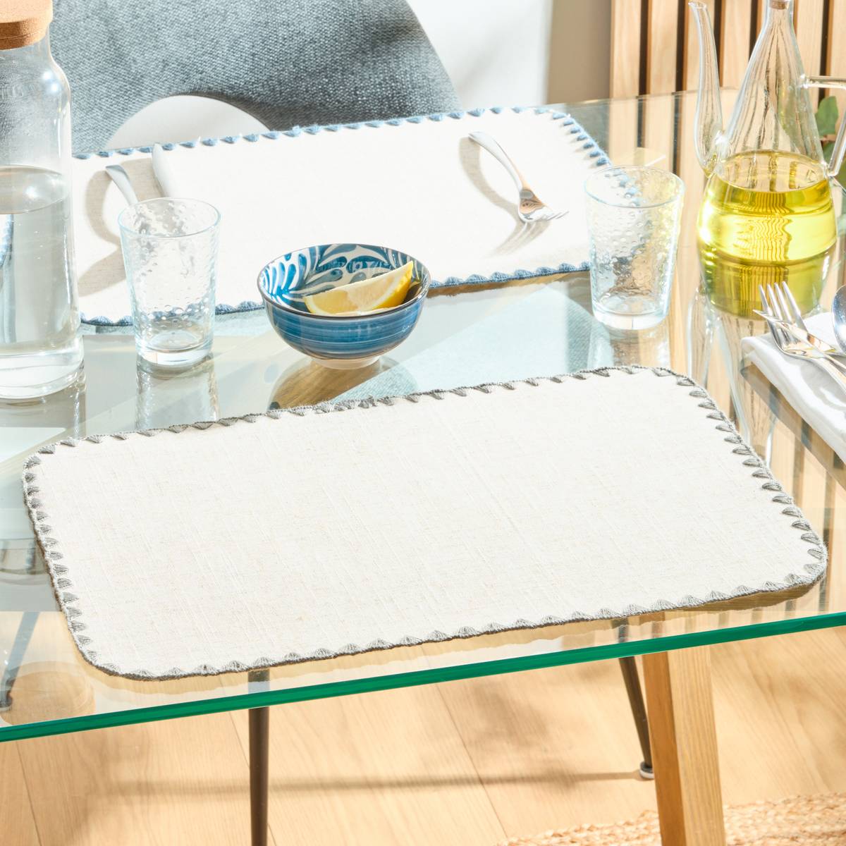 Tischset "Sandrine" Polyester, 45x30 cm Grau