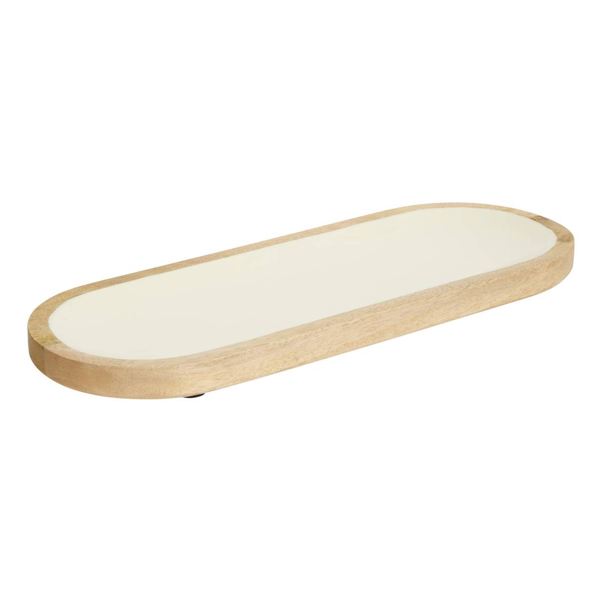 Platte „Inaya“ Mangoholz, 40,5x15,5 cm Warmes Weiß