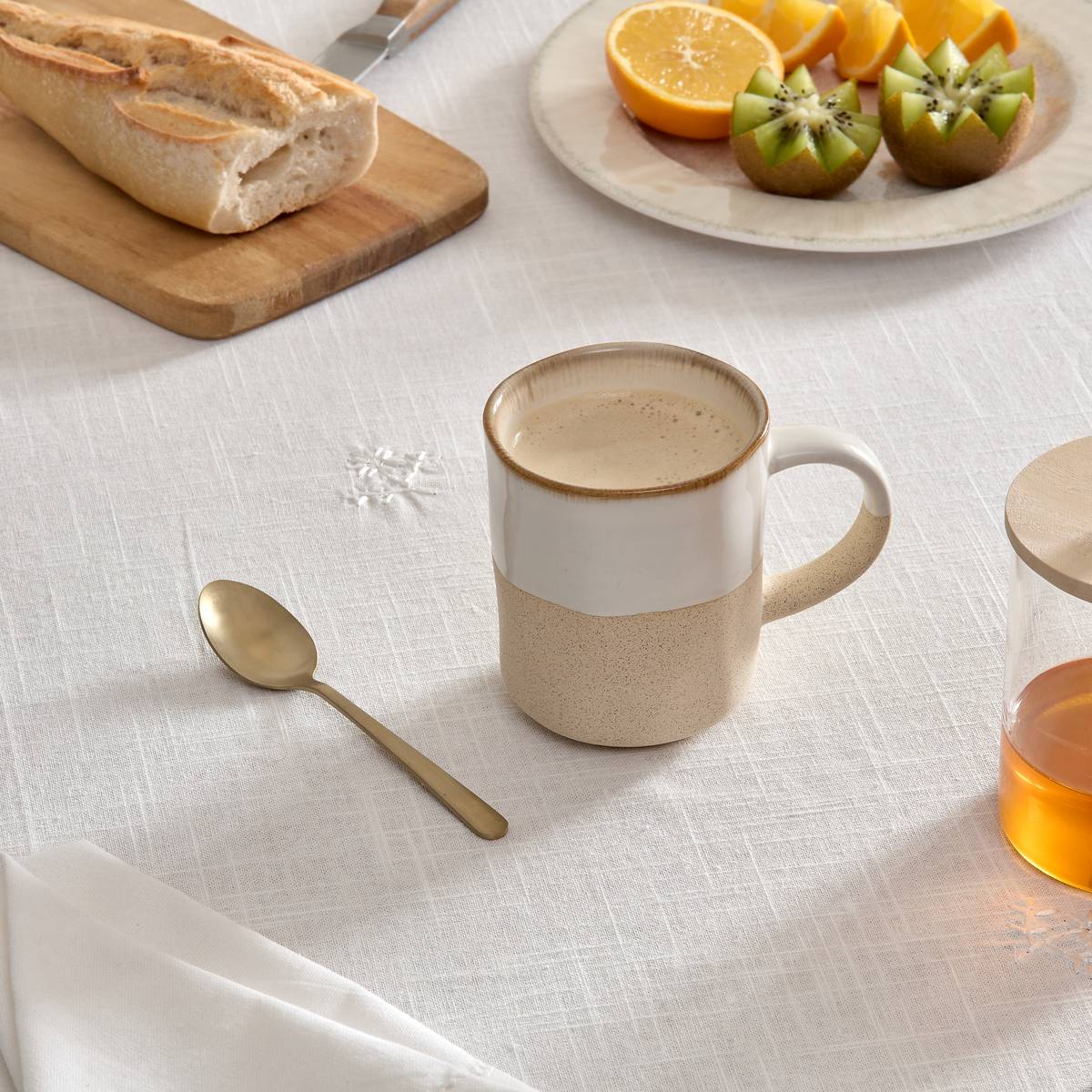 Becher "Kate" 320 ml, Steingut, Weiß Weiß