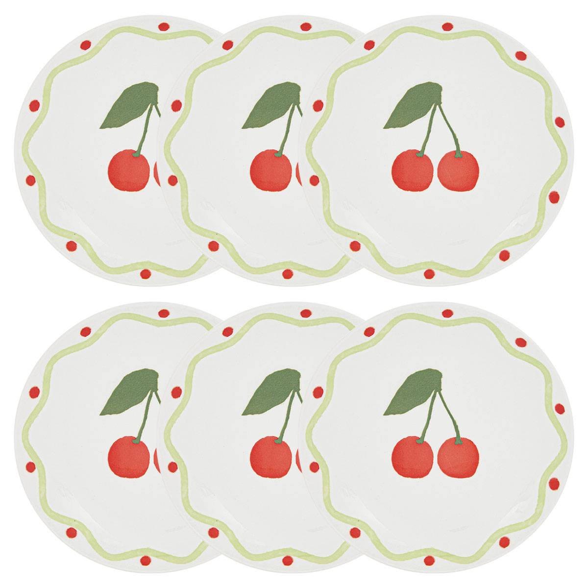 6er-Set Dessertteller "Fruity" Porzellan, D.19 cm Mehrfarbig 1