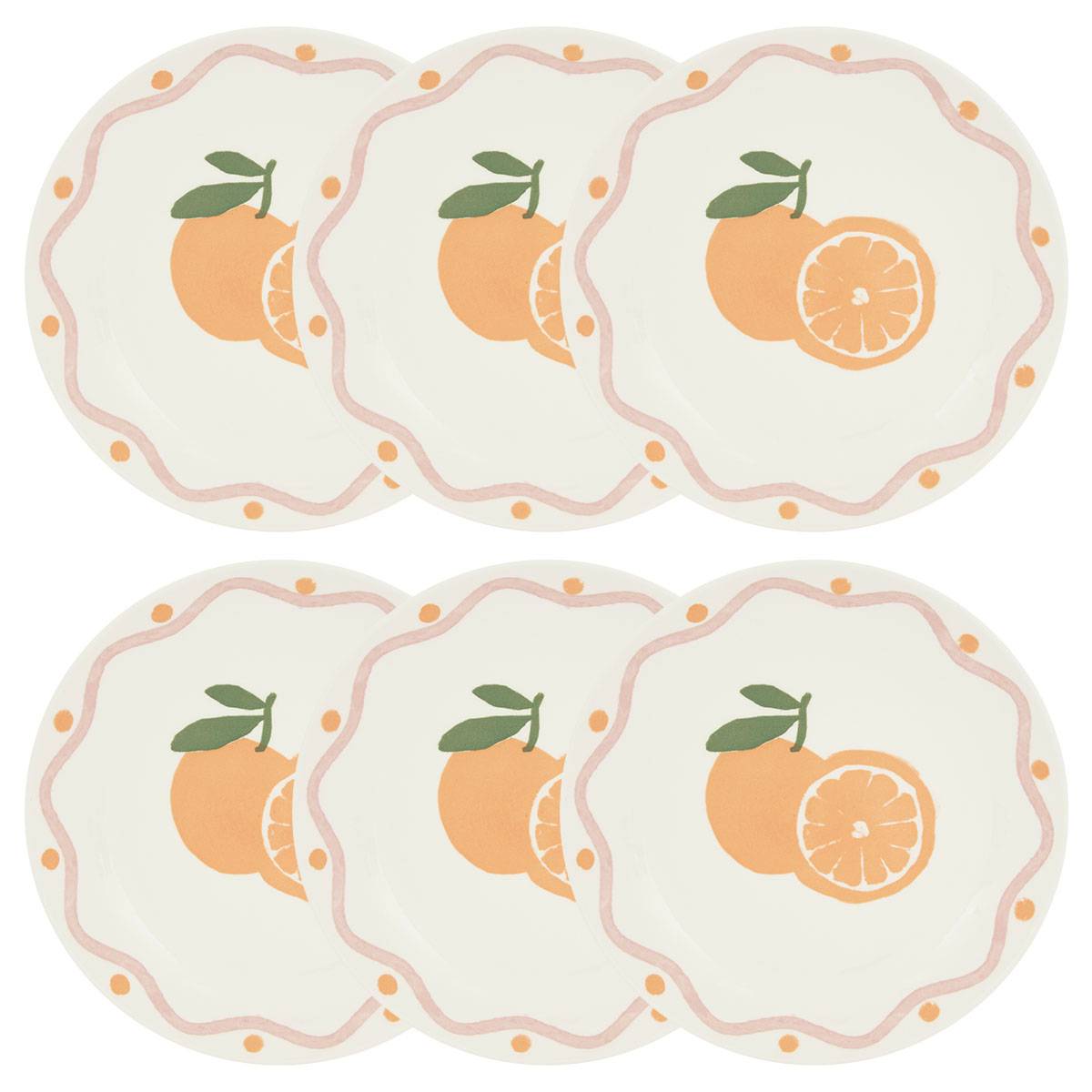 6er-Set Dessertteller "Fruity" Porzellan, D.19 cm Mehrfarbig 2