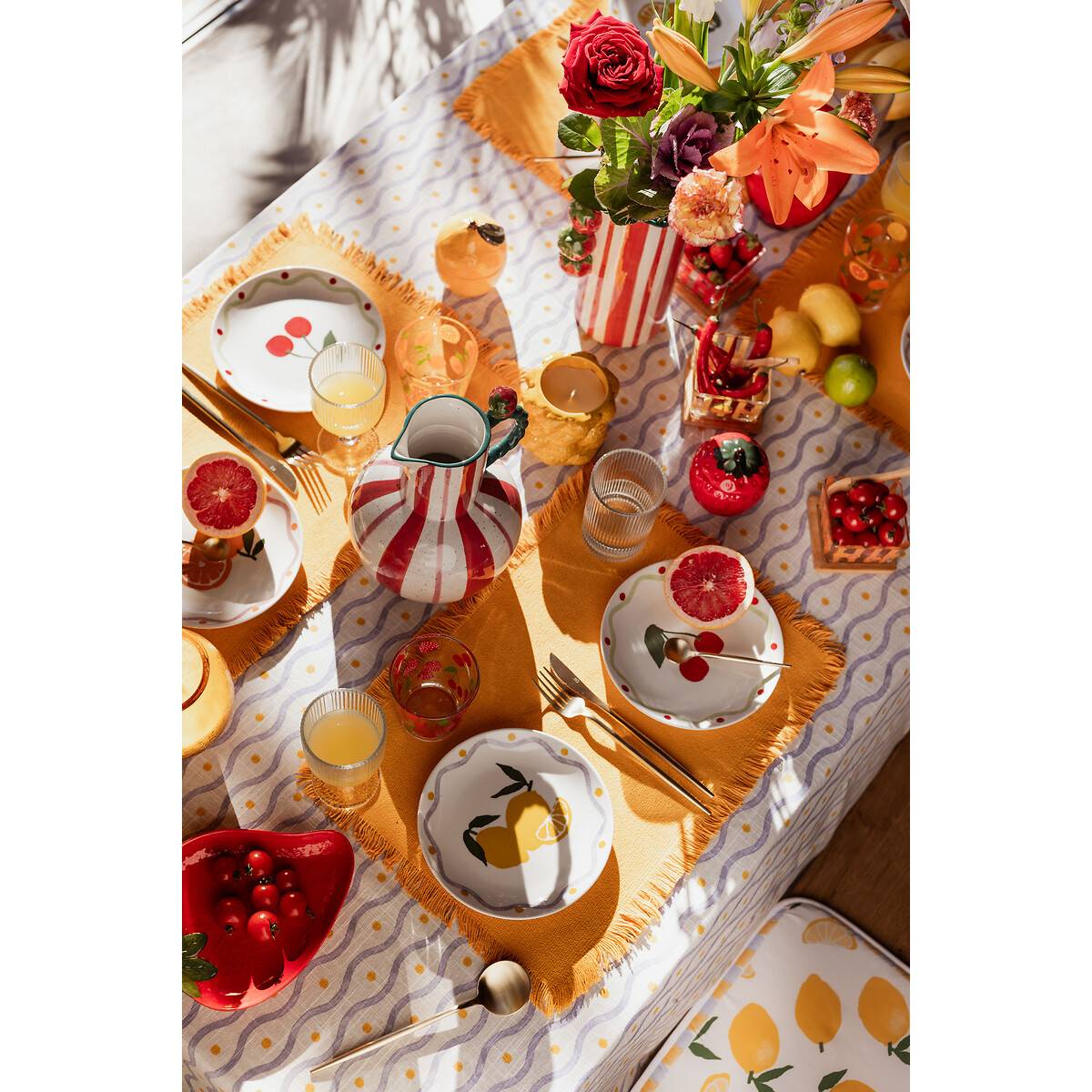 6er-Set Dessertteller "Fruity" Porzellan, D.19 cm Mehrfarbig 3