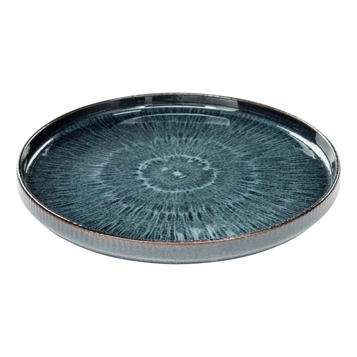 4er-Set Dessertteller "Eva" Keramik, &Oslash; 21,5 cm, Blau Blau