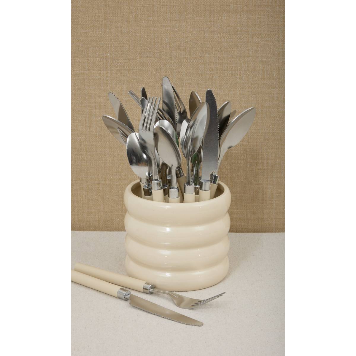 Besteckset "Elsa" Dolomit, Creme Cremefarben