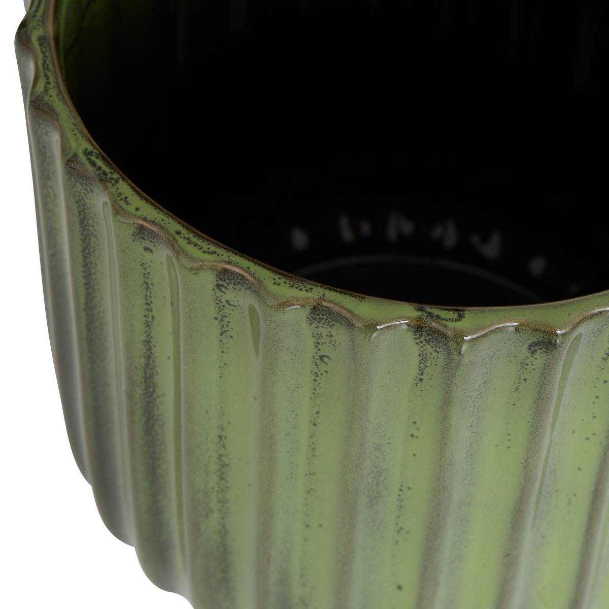 Übertopf "Iko" Steinzeug (Keramik) H.16 cm Gelb