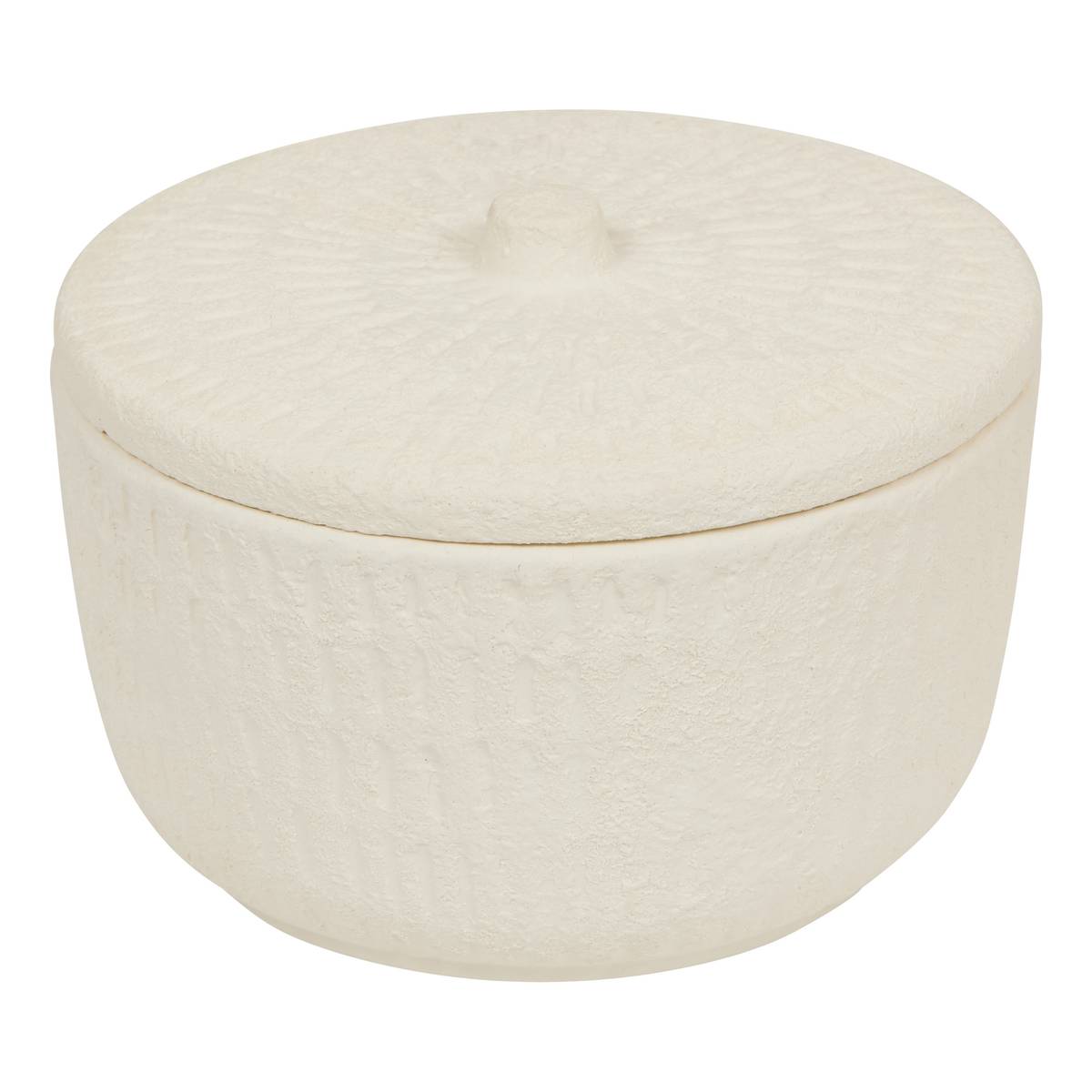 Dekobox "Sien" Weißes Steinzeug (Keramik), D.15,5 cm Weiß