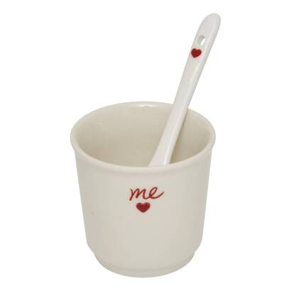 Set mit 2 tassen "valentine" 100 ml, new bone china (porzellan), wei&szlig;