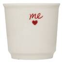 Set mit 2 Tassen "Valentine" 100 ml, New Bone China (Porzellan), Weiß Weiß