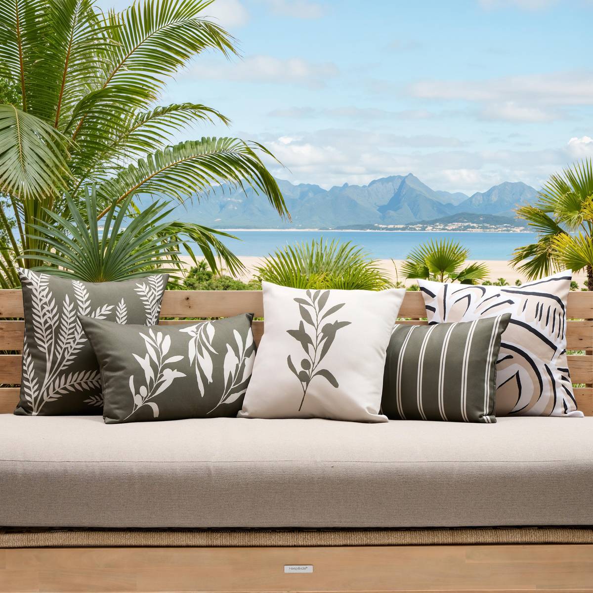 Outdoor-Kissenbezug "Tileo" 40 x 40 cm, Polyester, Beige Beige