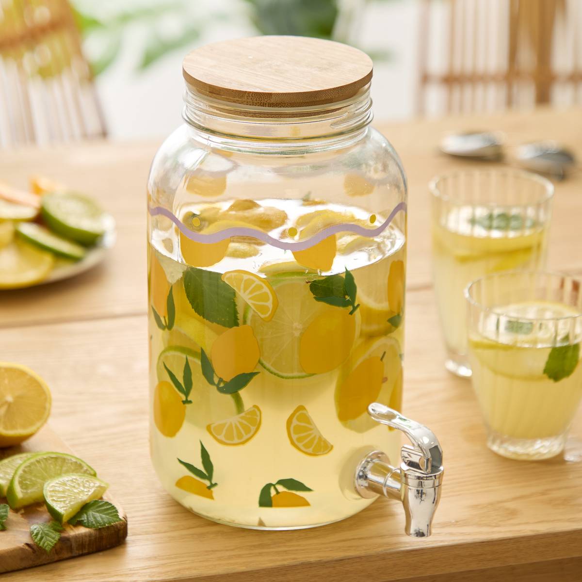 Getr&auml;nkespender "Fruity" Glas, 4L Gelb