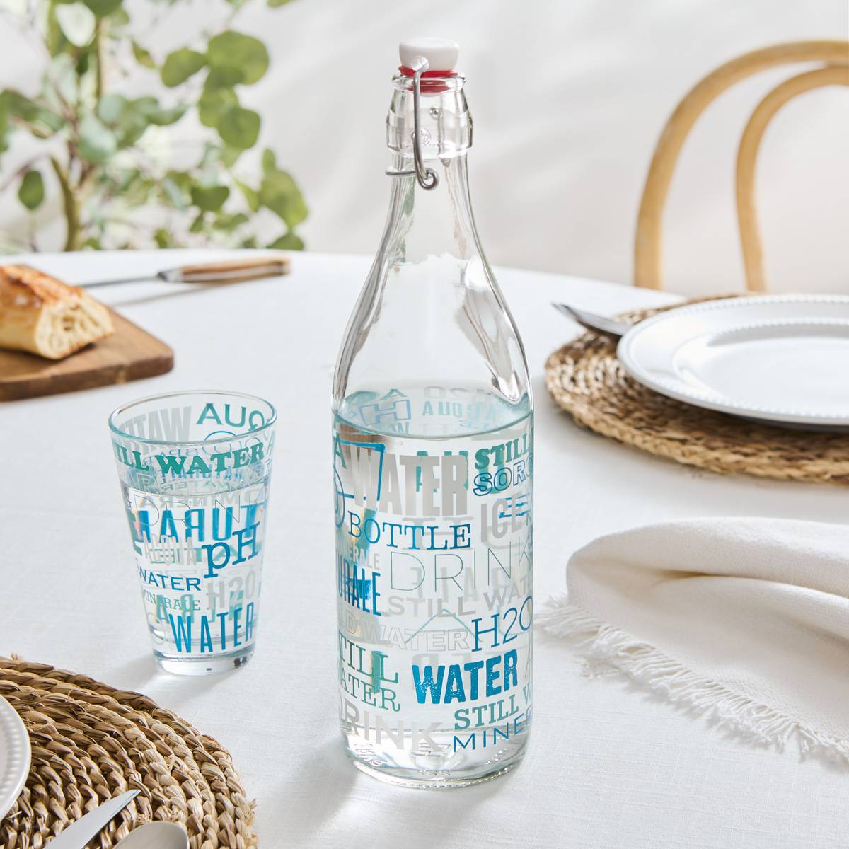 Flasche "Aqua" Glas, Mehrfarbig Mehrfarbig 3