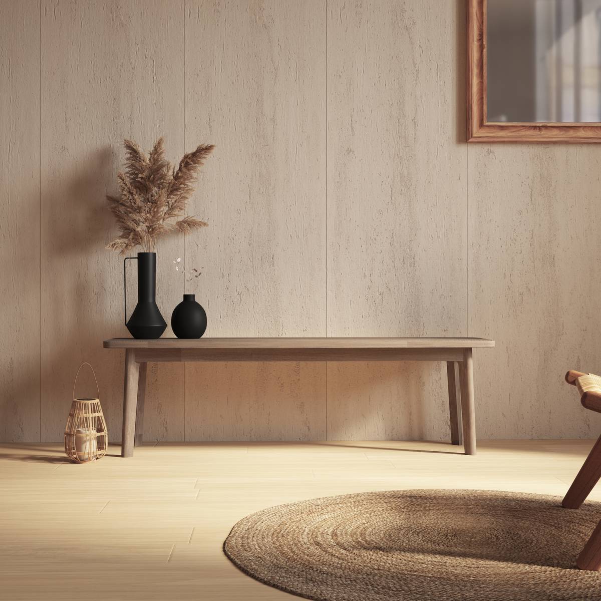 Dekorative Wandplatte "Cary" Beige, 240x60 cm Beige