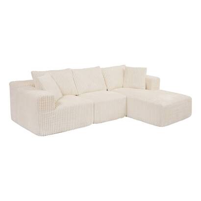 Sofa "solka" 3 pl&auml;tze, l. 254 cm, elfenbein