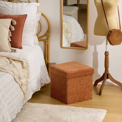Klappbarer pouf "oxia" bernstein, 38x38 cm