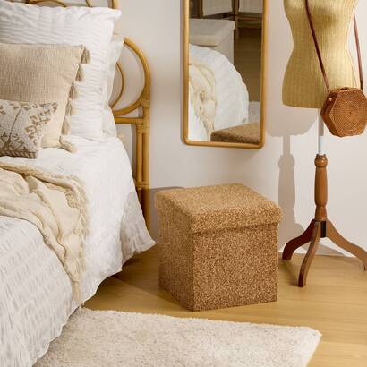 Klappbarer pouf "oxia" ocker, 38x38 cm