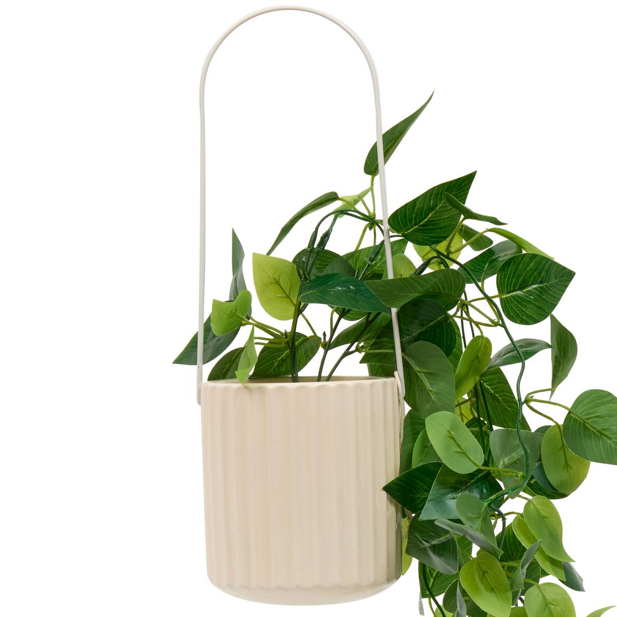 Hängende künstliche Pflanze "Pool" H.82 cm, Beige Beige