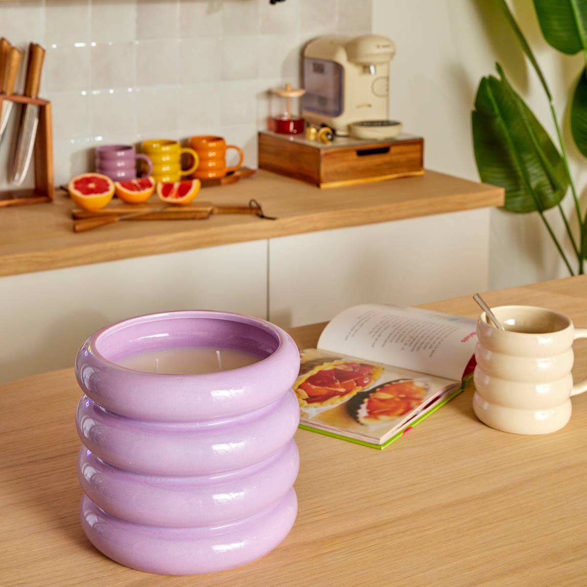 Tasse "Poolside" 440 ml, Steingut (Keramik) Ecru