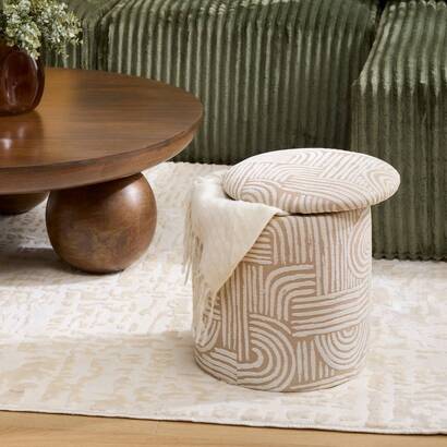 Hockertruhe "nubo" beige, d.31 cm