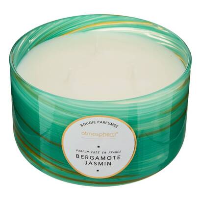Duftkerze rund "wavy" blumenduft, bergamotte und jasmin, 540g