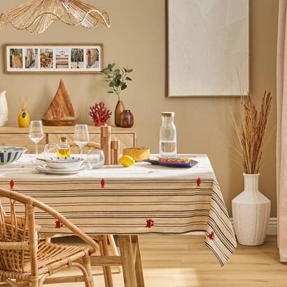 Tischdecke "ozeanien" 250x150 cm, beige