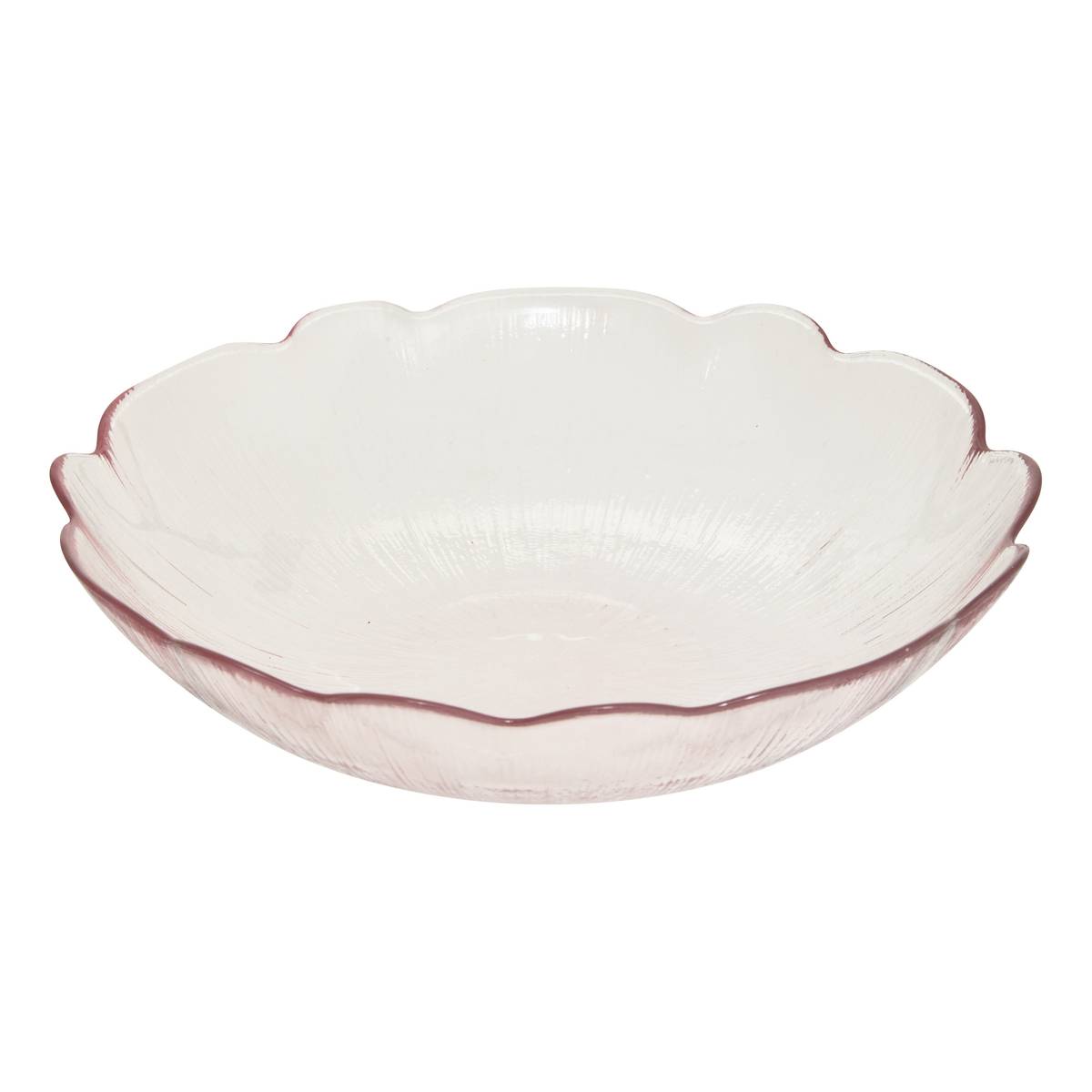 Salatschüssel „Rosenblüte“ Glas, 26x26 cm Rosa