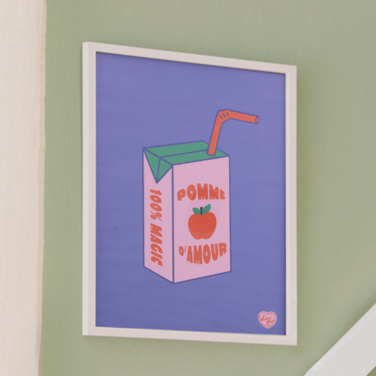 Gedrucktes und gerahmtes Bild „Kandierter Apfel“ 31,5x41,5 cm 'Atmosphera x Cha Cha Pop' Modele A