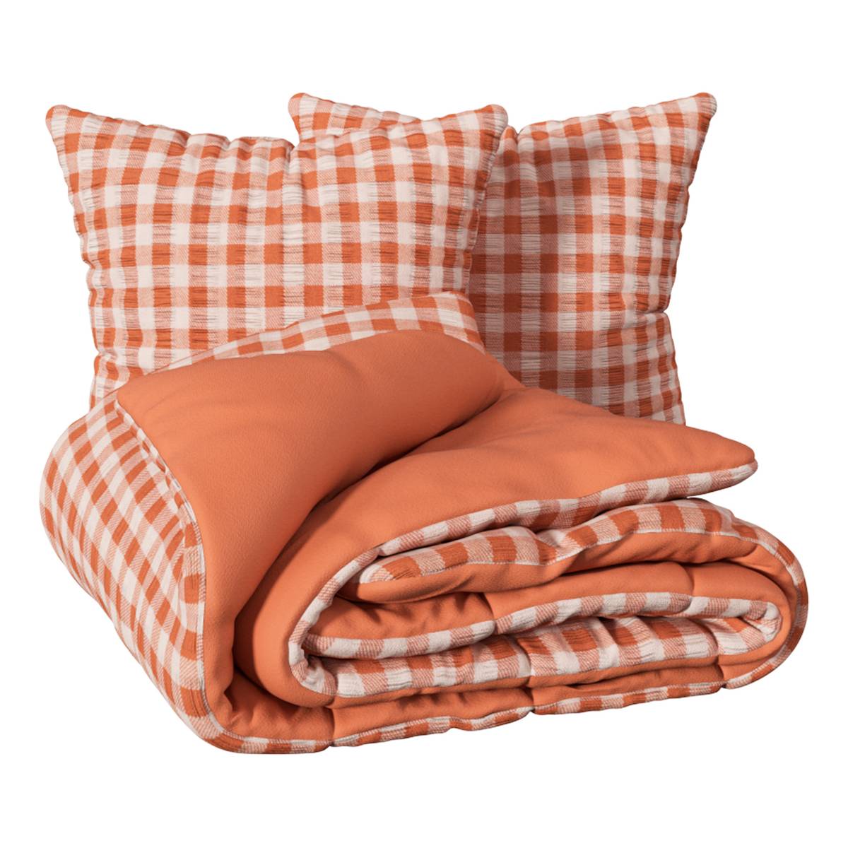 Bettwäsche-Set "Vichy" Terrakotta, 240x220 cm Terracotta