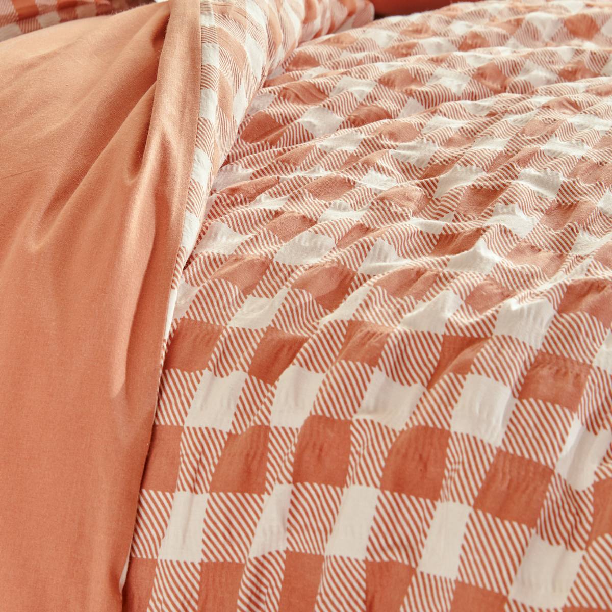 Bettwäsche-Set "Vichy" Terrakotta, 240x220 cm Terracotta