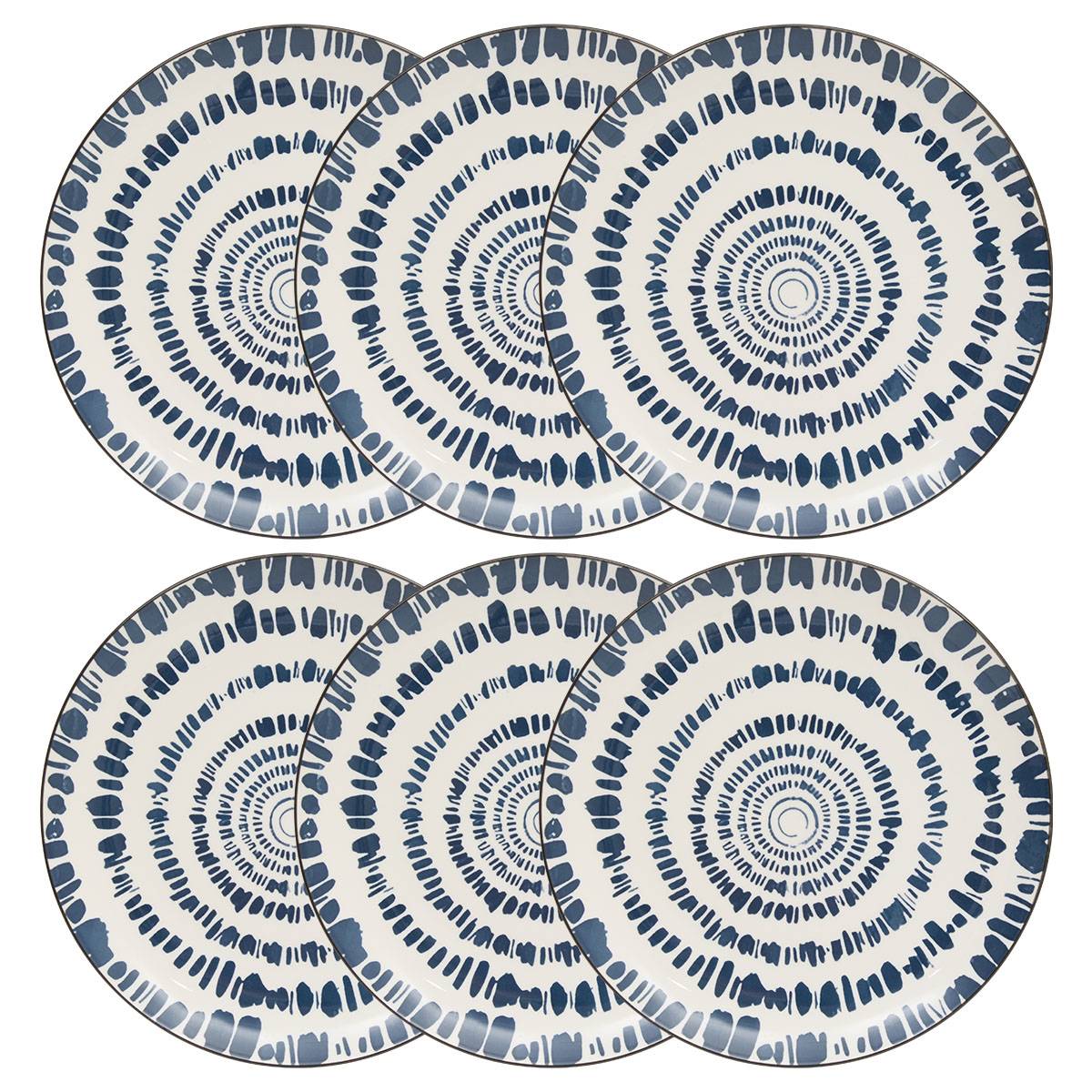 6er-Set flache Teller "Umami" Porzellan, D.26,5 cm, Blau Blau 3