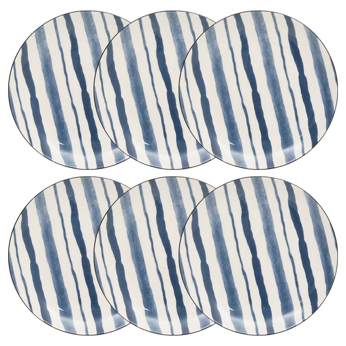Set mit 6 Desserttellern "Umami" Porzellan, D.19,4 cm, Blau Blau 4