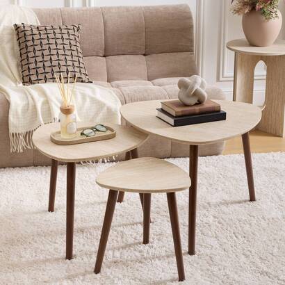 3 satztische "mileo" sand, l.34/46/60 cm