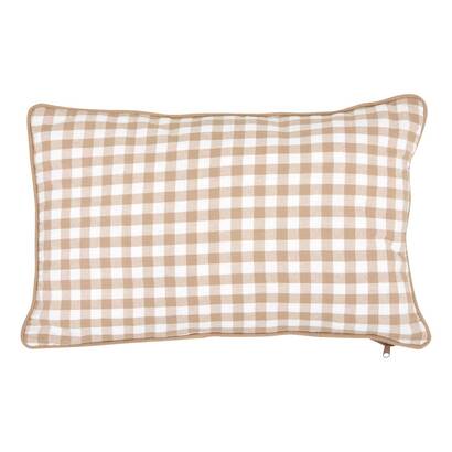 Kissen "groove" beige leinen, 50x30 cm