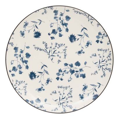 6er-set flache teller "umami" porzellan, d.26,5 cm, blau