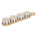 Aperitif-Set "Oceania" Steingut (Keramik), 48x10 cm Bleu / Blanc