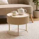 Couchtisch "Juna" Beige, Ø 45 cm Beige