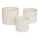 Set aus 3 &Uuml;bertopfen "Elly" Wei&szlig;es Steinzeug, D.17,5/21,5/25 cm Wei&szlig;