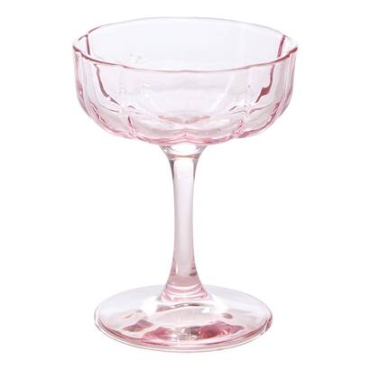 Set mit 6 cocktailgl&auml;sern "fleur de rose" 150 ml, glas, rosa