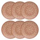 Set mit 6 flachen Tellern "Ines" Steingut (Keramik), D.27 cm Terracotta