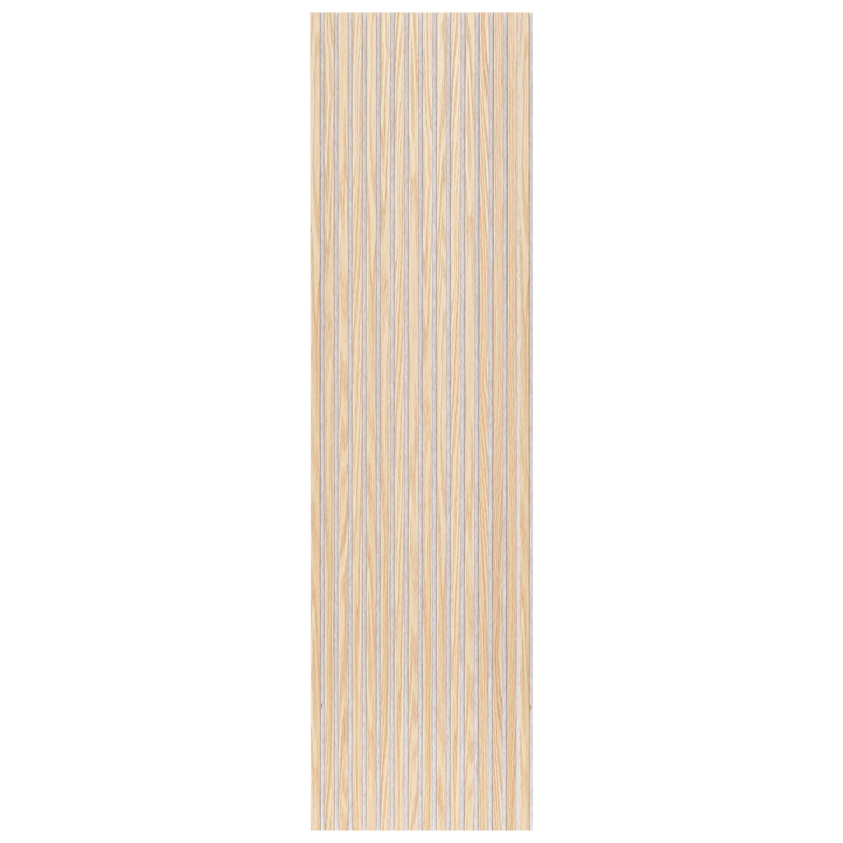 Set aus 3 dekorativen Holzleisten-Paneelen „Colva“ Eiche hell Optik, Hintergrund Greige, 240x60 cm Hell-Eichen-Effekt / Grauer Hintergrund