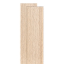 Set aus 2 dekorativen Holzleisten-Paneelen &bdquo;Colva&ldquo; Eiche hell Optik, Hintergrund Greige, 240x60 cm Hell-Eichen-Effekt / Grauer Hintergrund