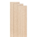Set aus 3 dekorativen Holzleisten-Paneelen „Colva“ Eiche hell Optik, Hintergrund Greige, 240x60 cm Hell-Eichen-Effekt / Grauer Hintergrund
