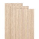 Set aus 3 dekorativen Holzleisten-Paneelen „Colva“ Eiche hell Optik, Hintergrund Greige, 120x60 cm Hell-Eichen-Effekt / Grauer Hintergrund