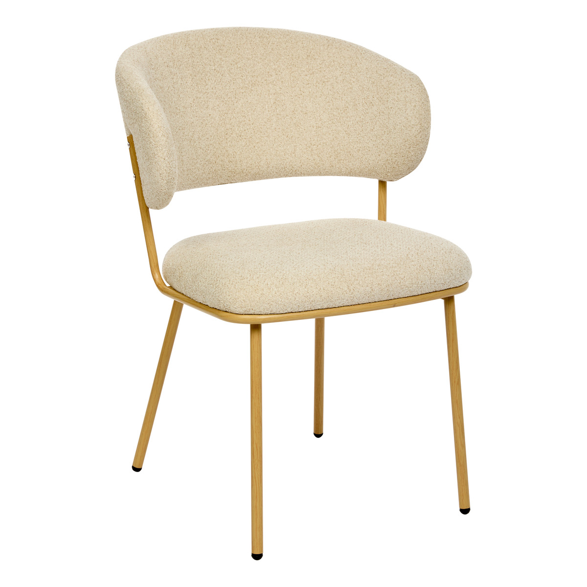 Ensemble Esstisch "Homelya" + 4 Stühle "Alba" 1 Esstisch Ø 110 cm und 4 Stühle Beige / Blanc