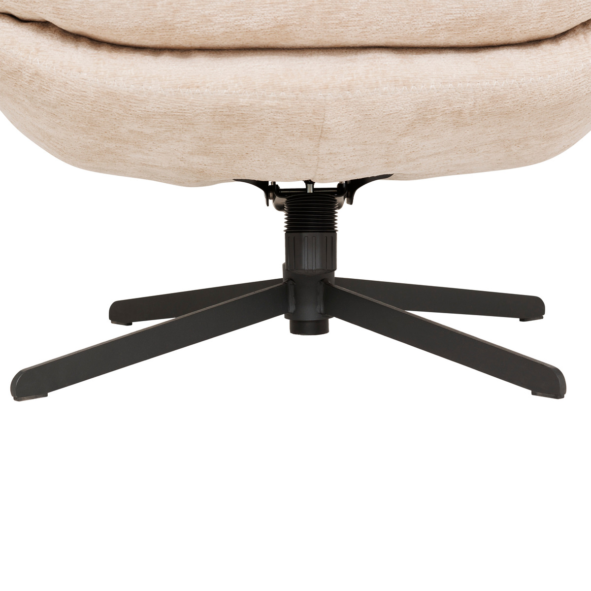 Set aus drehbarem Sessel und Fußhocker "Stelan" Lehm Beige