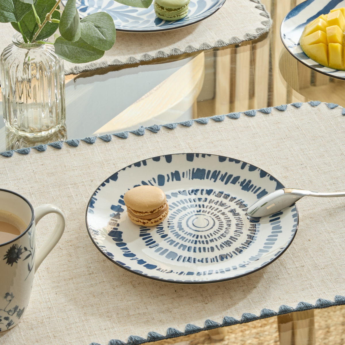 Tafelservice "Umami" Porzellan, 18 Teile, Blau Blau 3