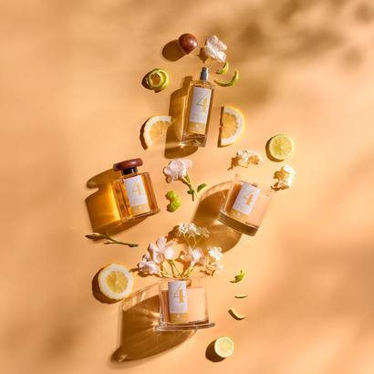 Duftset "numia" neroli, 2 kerzen 180/240g, 1 diffuser 180 ml, 1 spray 100 ml