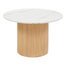 Ensemble Esstisch "Homelya" + 4 Stühle "Alba" 1 Esstisch Ø 110 cm und 4 Stühle Beige / Blanc