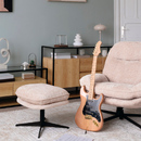 Set aus drehbarem Sessel und Fußhocker "Stelan" Lehm Beige
