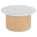 Set aus Couchtisch und Beistelltisch "Homelya" D. 45/70 cm, Beige Mehrfarbig
